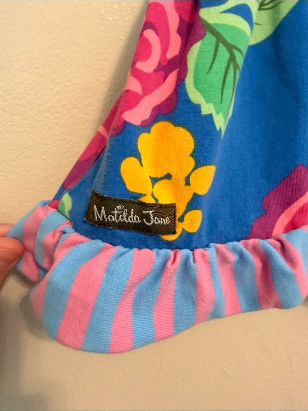 Matilda Jane Blue Floral Knit Dress | 6–12M | Boutique Girls Dress | EUC